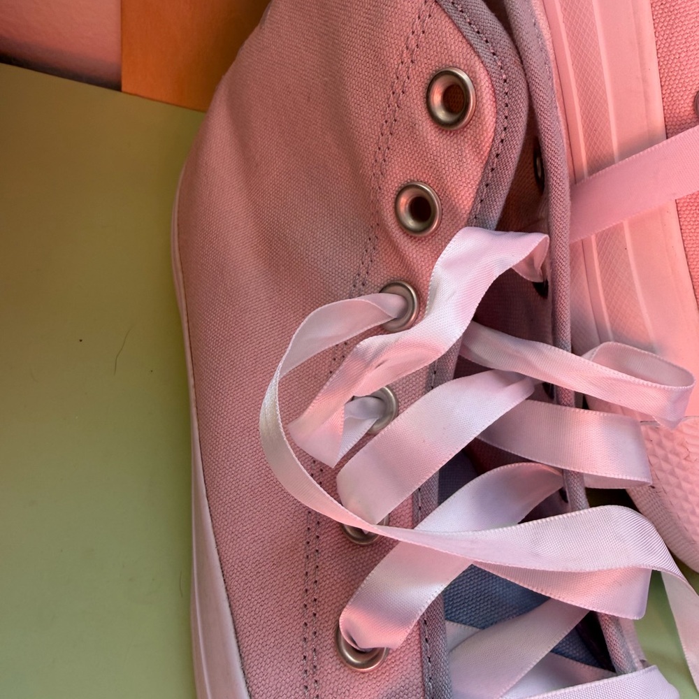 Converse All Stars Light Pink & Blue High-Top Sneakers - Picture 4 of 15